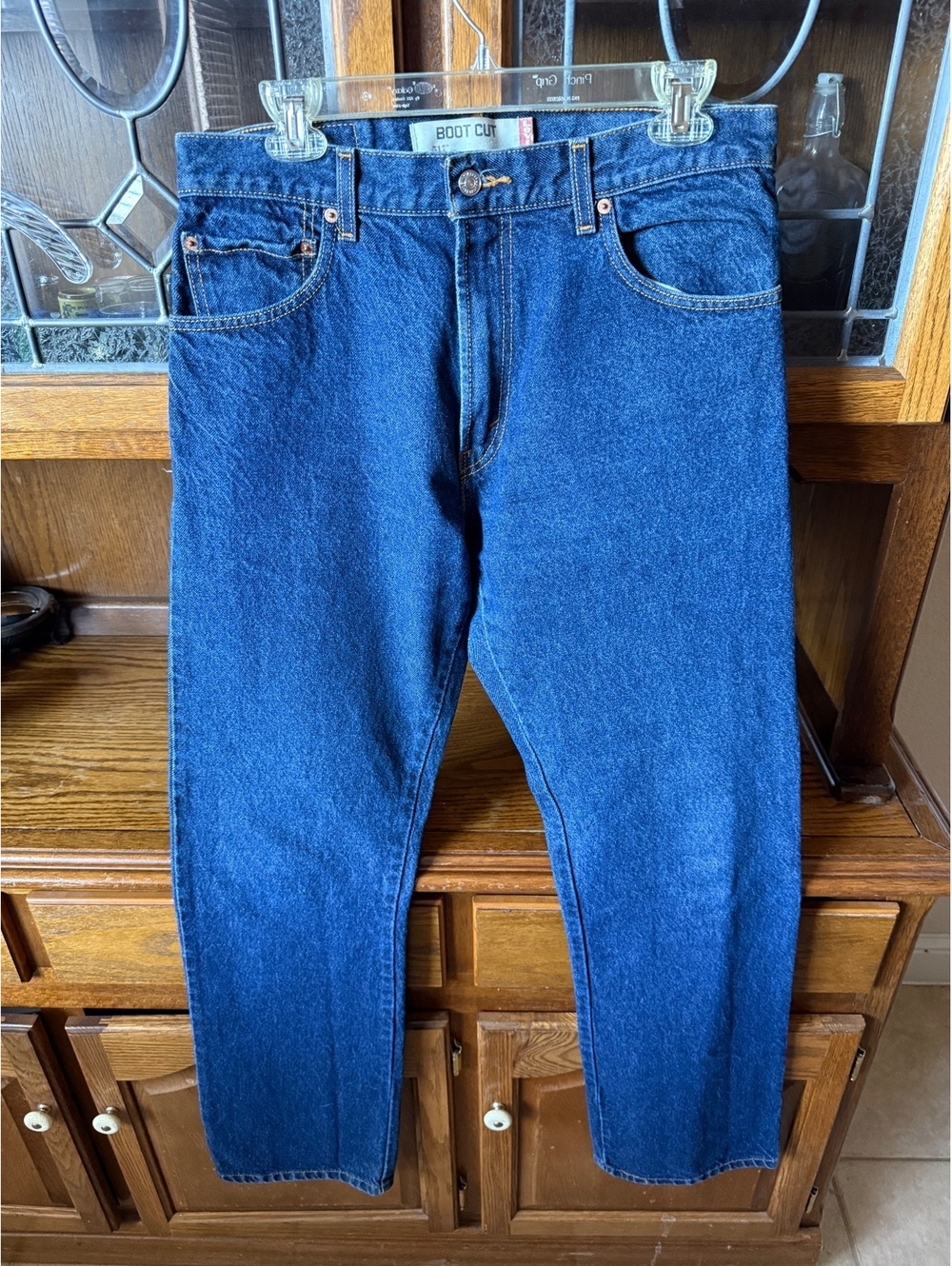 Vintage Levi's 517 Boot Cut Jeans Men's 33x34 Dark Wash Denim Y2K Western